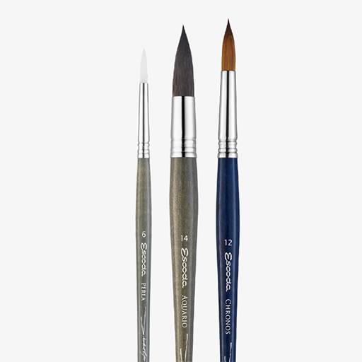 ESCODA SET ARTISTA JUNG HUNSUNG 3 PINCELES ACUARELA SERIE 8626-2