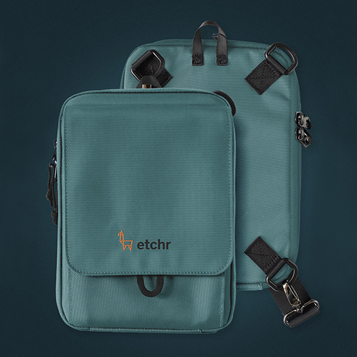 ETCHR NANO SATCHEL TEAL EDITION SHOULDER BAG WITH SUPPORT FOR OUTDOOR PAINTING – LIMITED EDITION