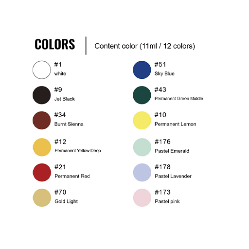 TURNER ACRYL GOUACHE YUSUKE NAKAMURA 1 SET 12 TUBETTI DA 11 ML