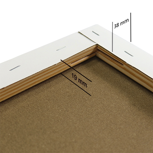 RAW ART MATERIALS ESTUDIO KEILRAHMEN 38 X 19 MM BESPANNT MIT POLYBAUMWOLLE FEINE STRUKTUR SERIE 800