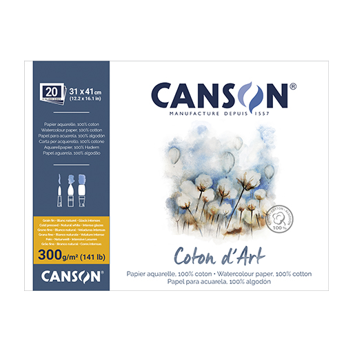CANSON COTON D'ART AQUARELLBLOCK 4-SEITIG GELEIMT 300 G