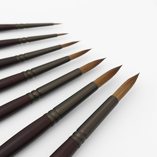 RAW ART MATERIALS AMBAR RUNDPINSEL SYNTHETISCHES KOLINSKY ROTMARDERHAAR KURZER STIEL SERIE 101