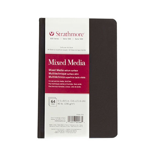 STRATHMORE MIXED MEDIA ART BOOK SÉRIE 500 CARNET COUVERTURE SOUPLE MULTI-TECHNIQUES 190 G