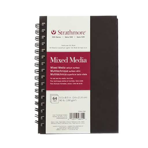 STRATHMORE 500 SERIES MIXED MEDIA ART BOOK HARDCOVER SPIRAL-BOUND SKETCHBOOK 190 G
