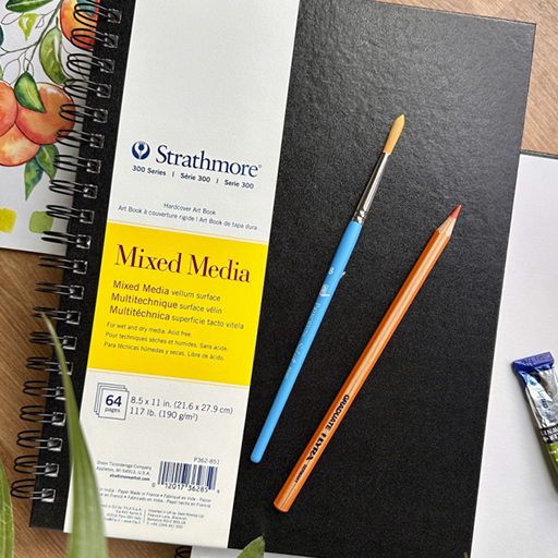STRATHMORE 300 SERIES MIXED MEDIA ART BOOK HARDCOVER SPIRAL-BOUND SKETCHBOOK 190 G