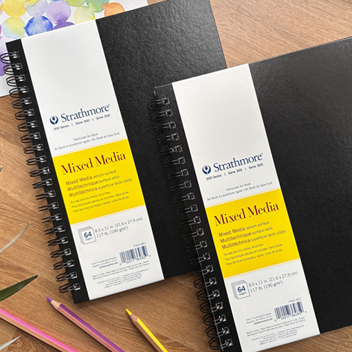 STRATHMORE 300 SERIES MIXED MEDIA ART BOOK HARDCOVER SPIRAL-BOUND SKETCHBOOK 190 G