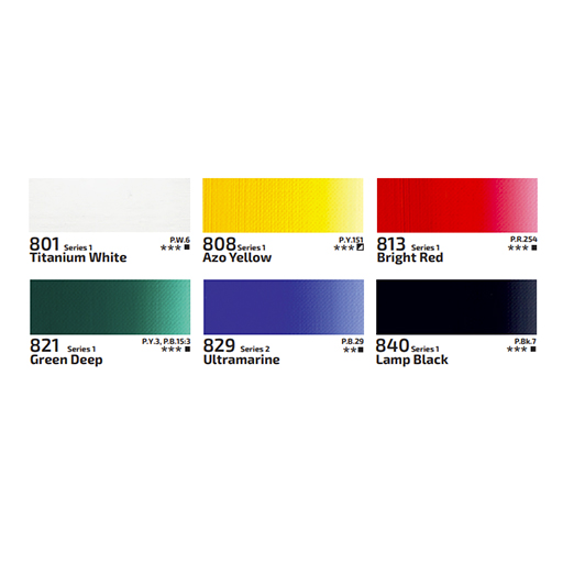 ROSA GALLERY PROFESSIONAL GOUACHE SET OF 6 X 20 ML TUBES OF ASSORTED COLOURS