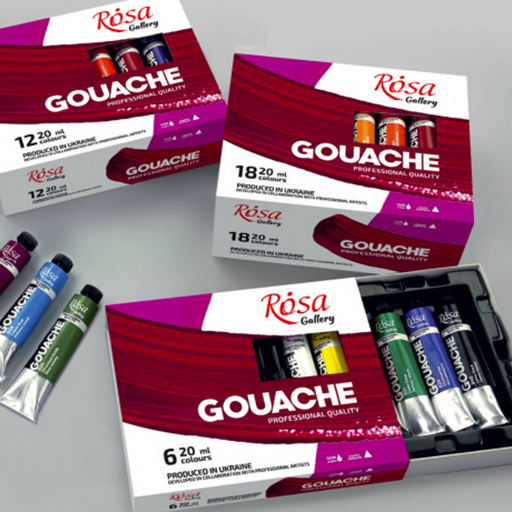 ROSA GALLERY GOUACHE PROFESSIONALE SET 12 TUBETTI COLORI ASSORTITI 20 ML