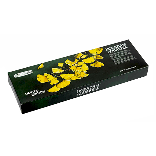 SCHMINCKE HORADAM AQUARELL-METALLKASTEN 20 HALBE NÄPFCHEN - GINKGO LIMITIERTE EDITION