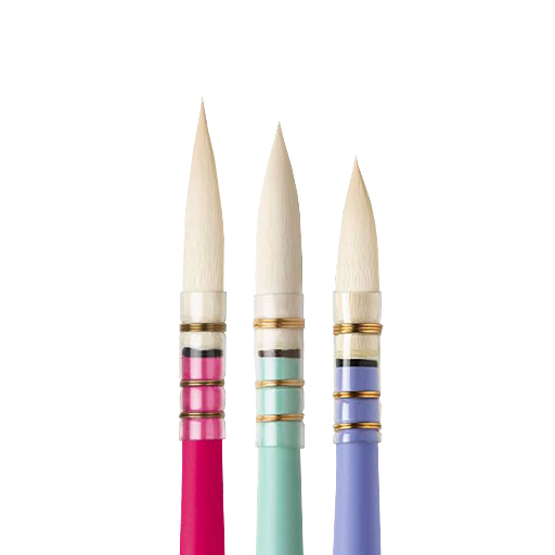 DA VINCI PRETTY ART SET 3 PINCELES SINTÉTICOS ACUARELA MANGO CORTO SERIE 4255