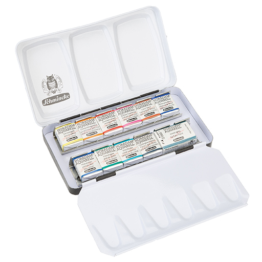 SCHMINCKE HORADAM CESC FARRÉ ÉDITION LIMITÉE - BOÎTE D'AQUARELLE 10 GODETS DE COULEURS ASSORTIES + GODET OCEAN GREY