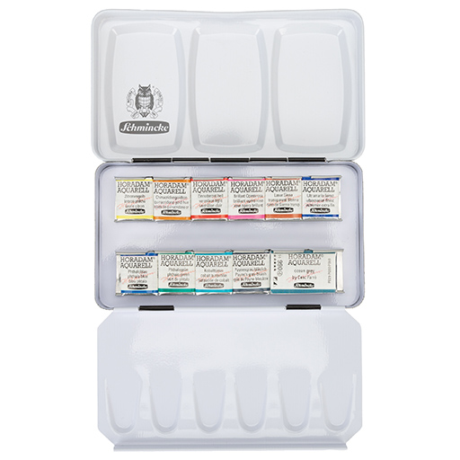 SCHMINCKE HORADAM CESC FARRÉ ÉDITION LIMITÉE - BOÎTE D'AQUARELLE 10 GODETS DE COULEURS ASSORTIES + GODET OCEAN GREY