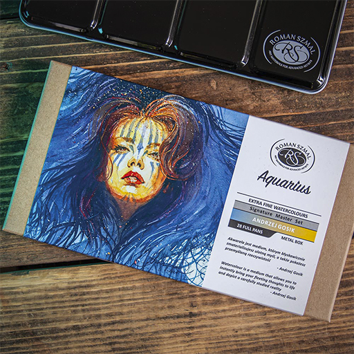 ROMAN SZMAL SET AQUARIUS ANDRZEJ GOSIK EDIZIONE 2026 SCATOLA METALLICA ACQUERELLO 28 VASCHETTE