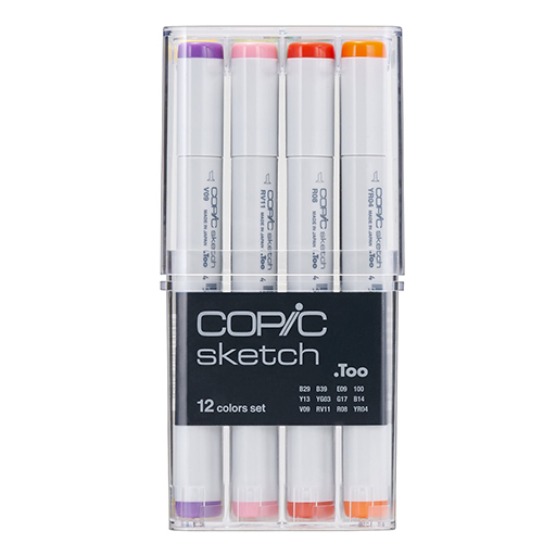 COPIC SKETCH MARKER SET MIT 12 STIFTEN IN GRUNDFARBEN
